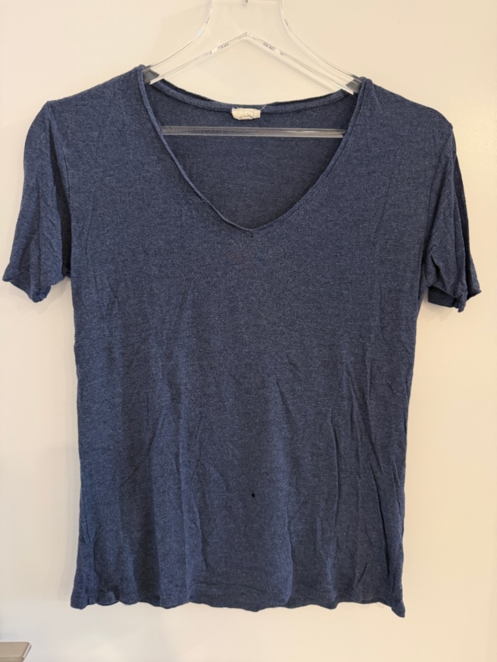 Garage Women's Heather Navy V-Neck Short Sleeve Tee